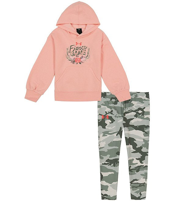 UA Fierce Game Hoodie Camo Leggings Set