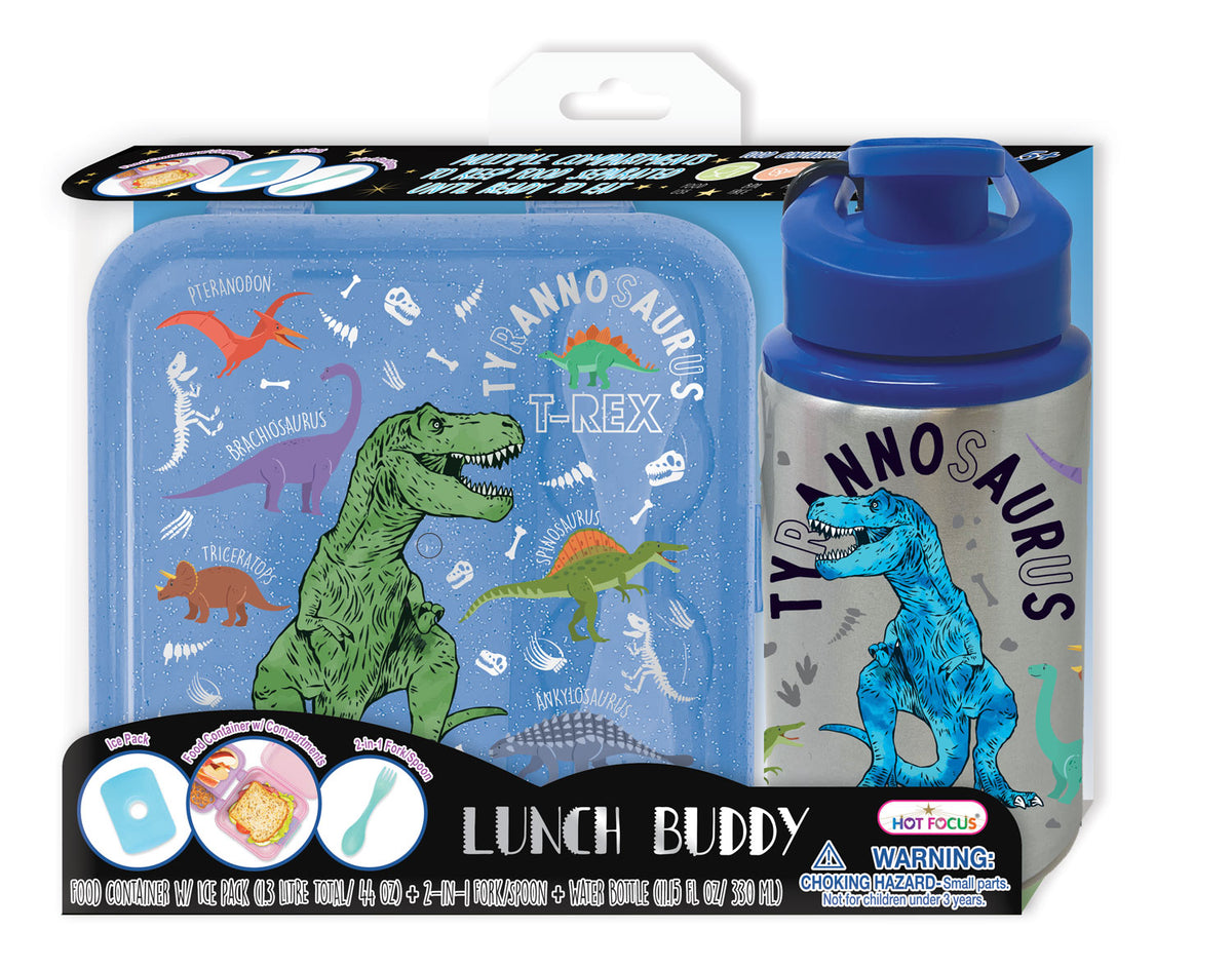 5PC Dinosaur Lunch Box Set for Kids, Prehistoric Dinosaur Cool Lunch Bag X3  Lunch Snack Boxes, Water Bottle, School Boys Girls Options 