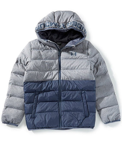 Downpour Grey Pronto Colorblock Puffer Jacket
