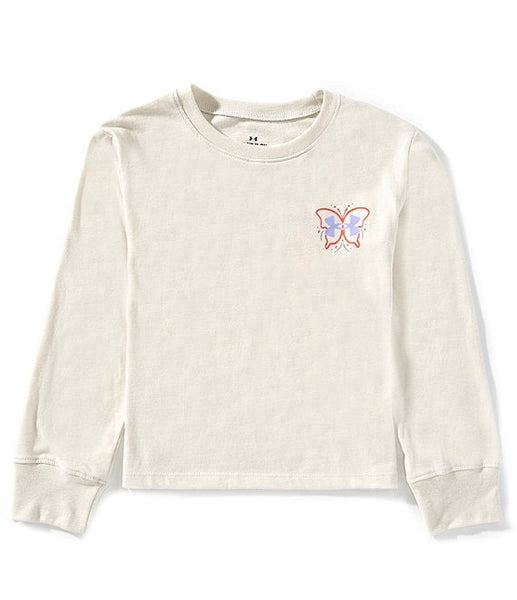 UA Long Sleeve Butterfly T-Shirt-Summit White