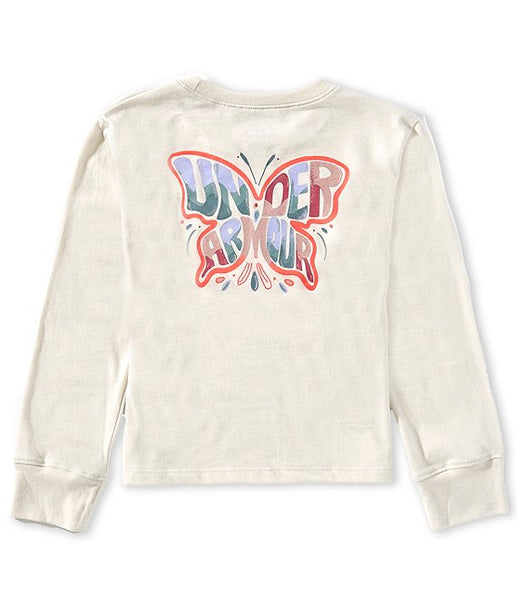 UA Long Sleeve Butterfly T-Shirt-Summit White