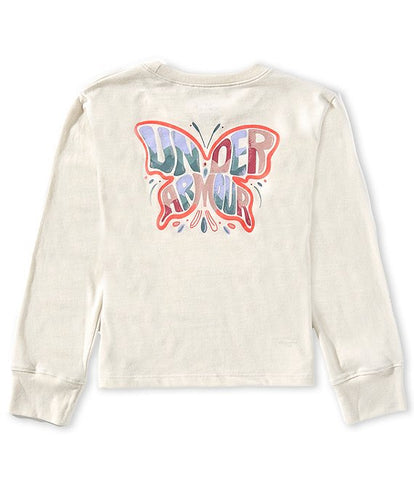 UA Long Sleeve Butterfly T-Shirt-Summit White