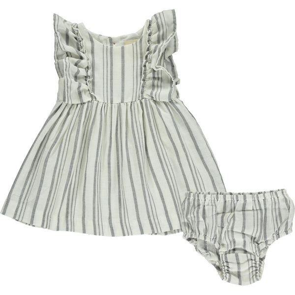 Grey Stripe Ruffle Set