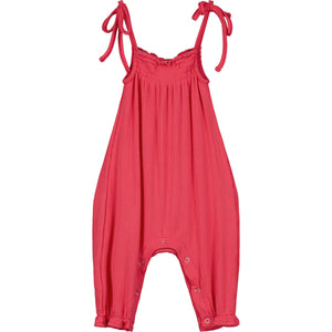 Coral Ribbed Victoria Romper