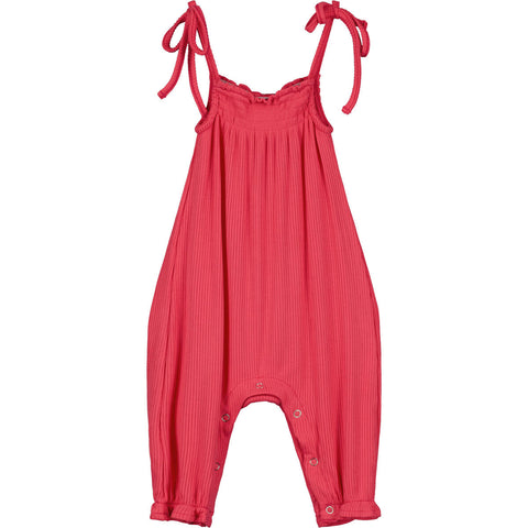 Coral Ribbed Victoria Romper