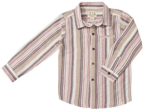 ATWOOD Cream/Black Woven Shirt