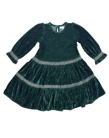 Green Velvet Twirl Dress