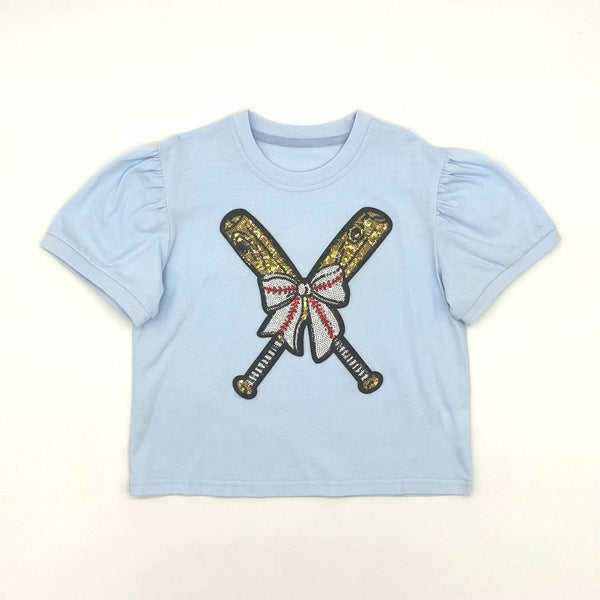 Baseball Puff Sleeve Patch Tee