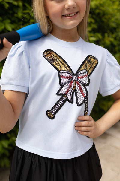 Baseball Puff Sleeve Patch Tee