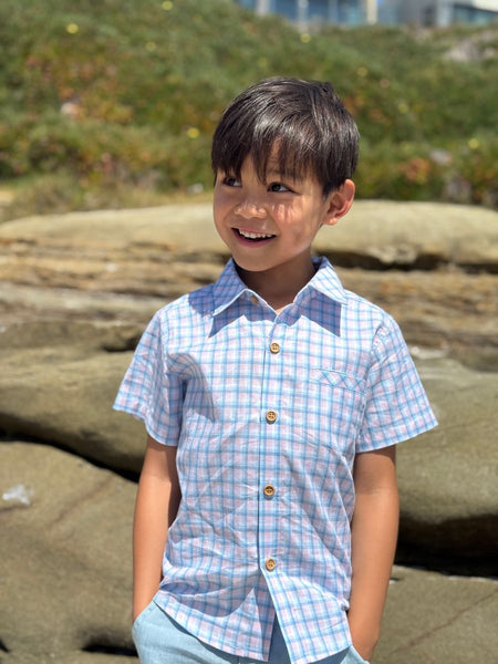 Pink/Blue Plaid Newport Woven Shirt