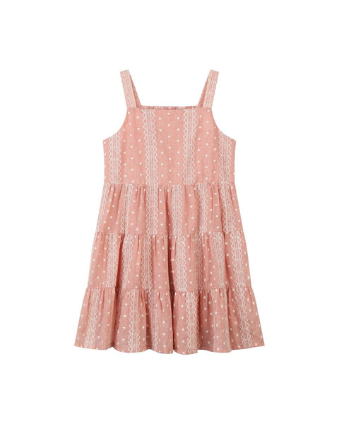 Dusty Rose Embroidered Tess Dress