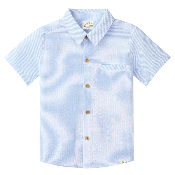 Pale Blue Seersucker Newport Shirt
