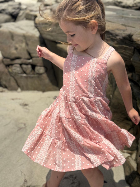 Dusty Rose Embroidered Tess Dress
