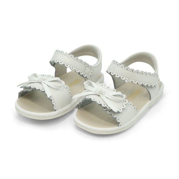 White Amelie Scalloped Sandal