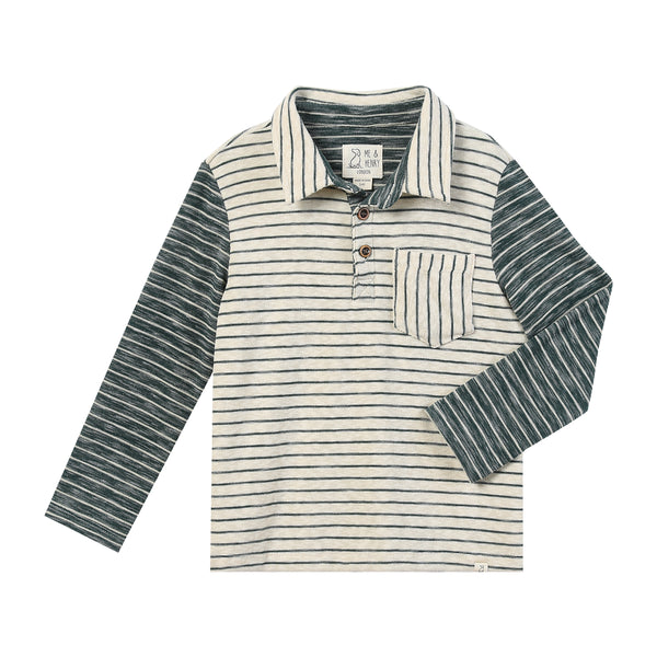 Green/Cream Stripe Troy Polo