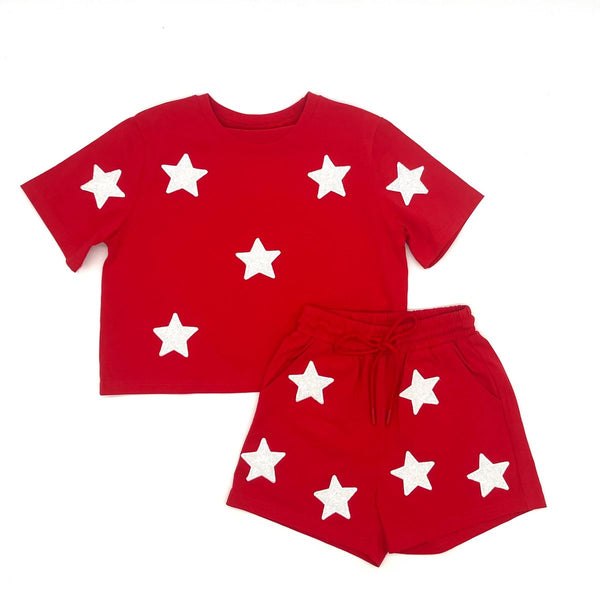 Star Short Set - Red and White