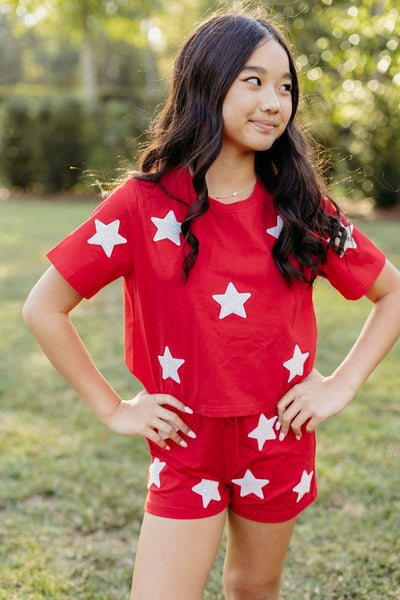 Star Short Set - Red and White