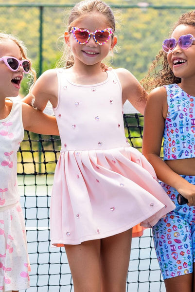 Peach Heart Scuba Tennis Dress