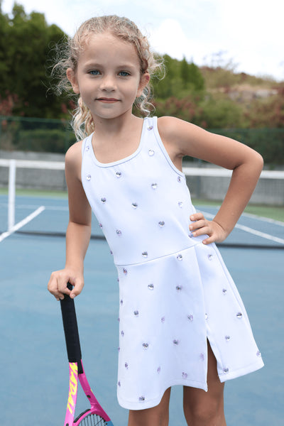 Lavender Heart Scuba Tennis Dress