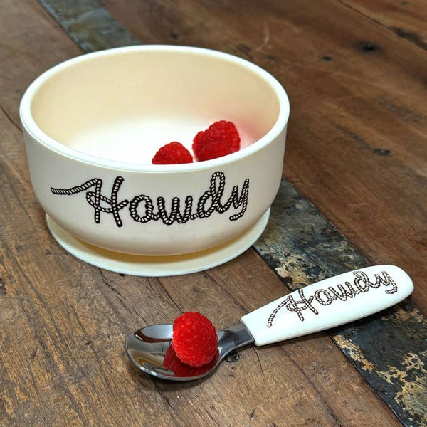 Fresh & Messy Silicone Suction Bowl & Spoon Set - Howdy