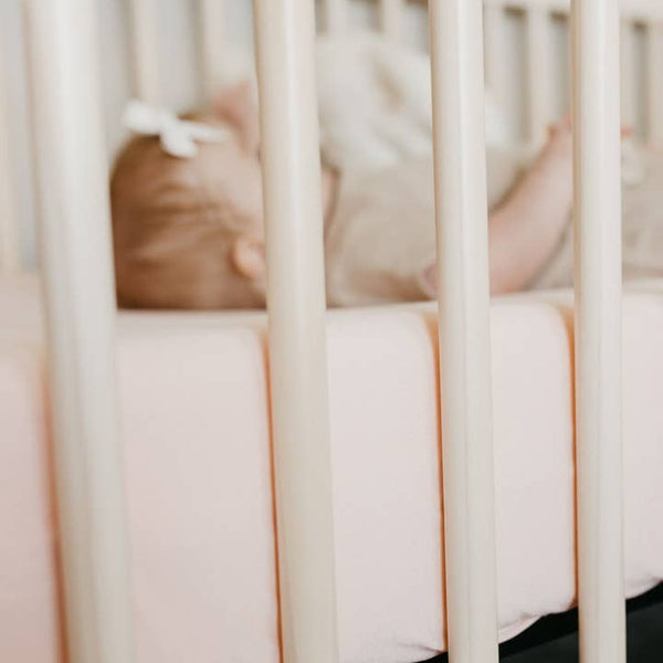 Premium Knit Fitted Crib Sheet - Blush