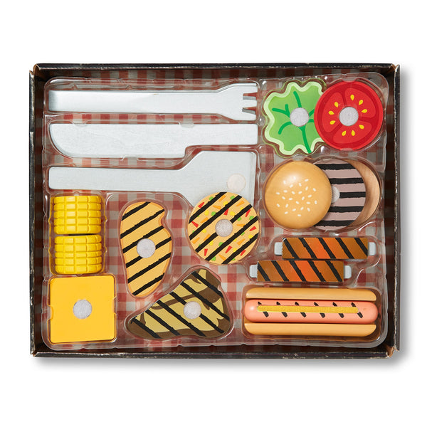 Wooden Grill & Serve BBQ Set