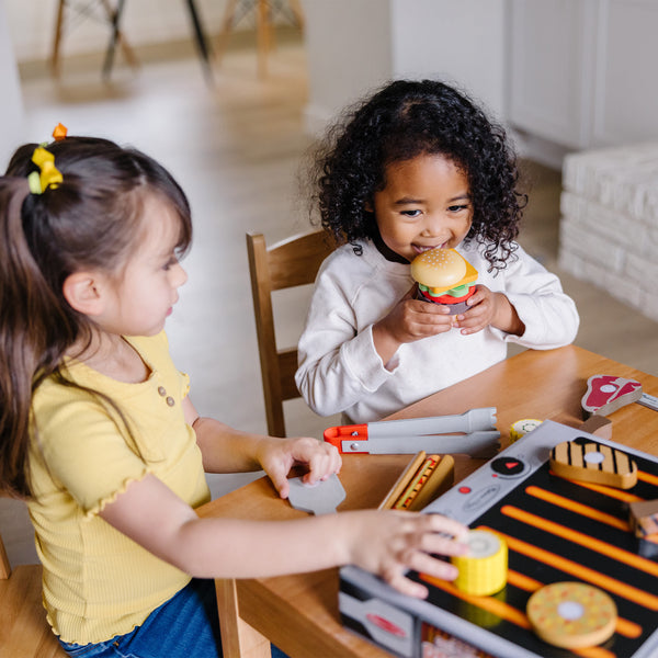 Wooden Grill & Serve BBQ Set