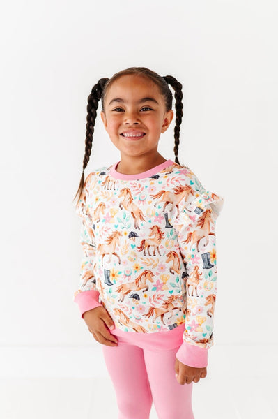 Delilah Ruffle Crewneck Sweater