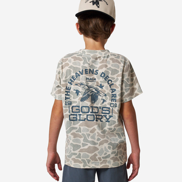 Vintage Washed Tee - God's Glory - Classic Deer Camo