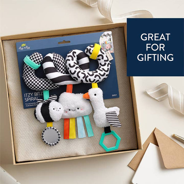 Itzy Bitzy Spiral Car Seat Activity Toy - Black & White