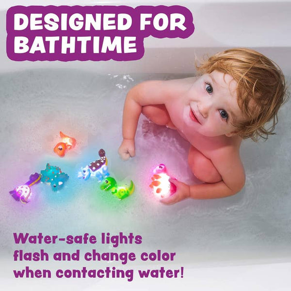 Dinosaur Light Up Bath Toys - 6 Pack