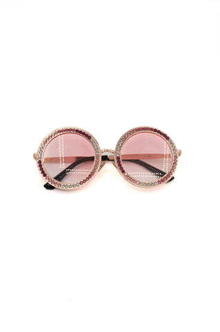 BL  CRYSTALLIZED SUNGLASSES - PINK