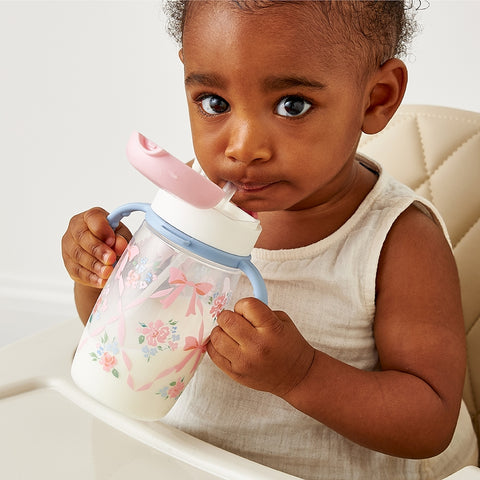 *Preorder* Itzy Sips™ - Straw Cup with Snap-Close Lid - Ribbons & Roses