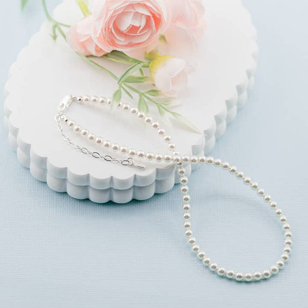 Sterling Silver Strand of Pearls Necklace - Serenity