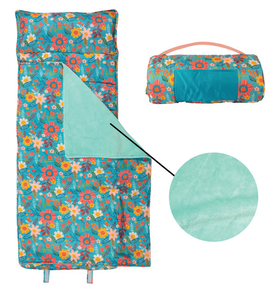 SJ All Over Nap Mat Turquoise Floral