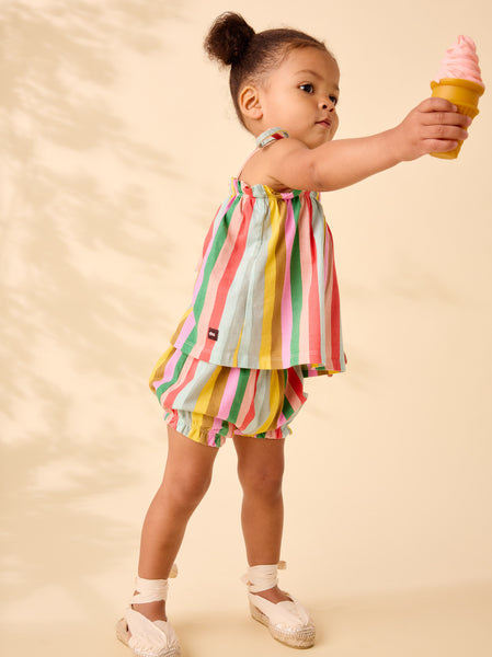 Tie Shoulder Baby Set-San Sebastian Stripe