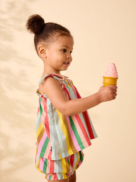 Tie Shoulder Baby Set-San Sebastian Stripe