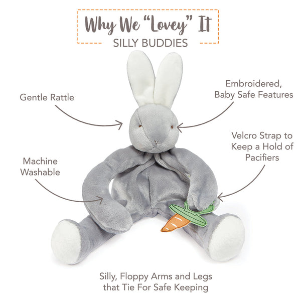 Silly Buddy Animal Lovey  Pacifier Holder