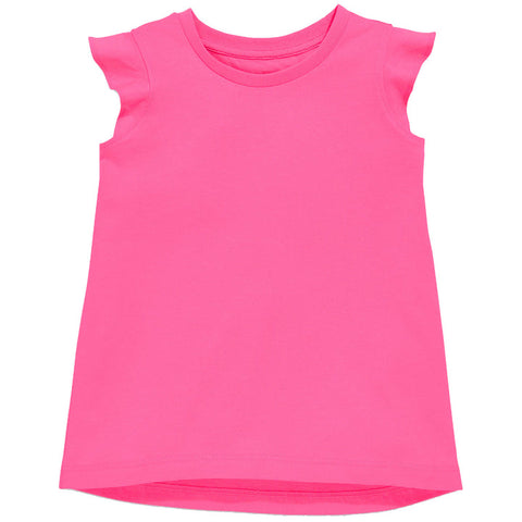 Ruffle Sleeve Shirt-Hot Pink