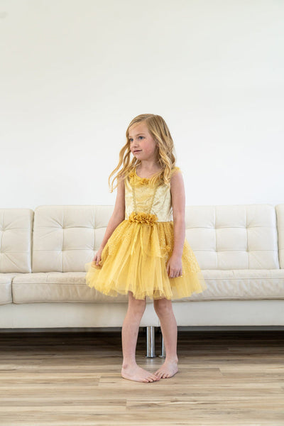 Vintage Yellow Beauty Party Dress