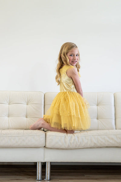 Vintage Yellow Beauty Party Dress