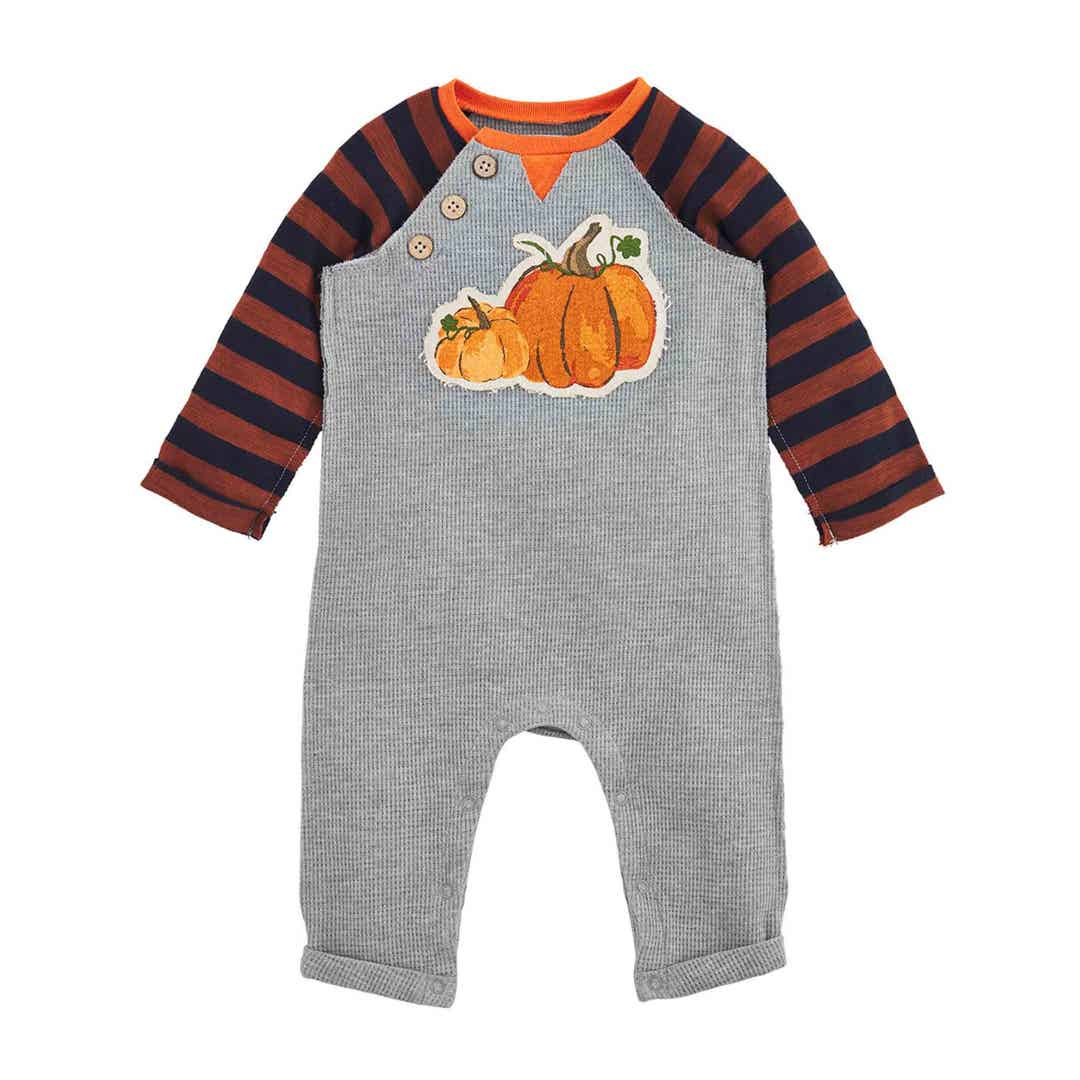 WAFFLE WEAVE BABY PUMPKIN BODYSUIT