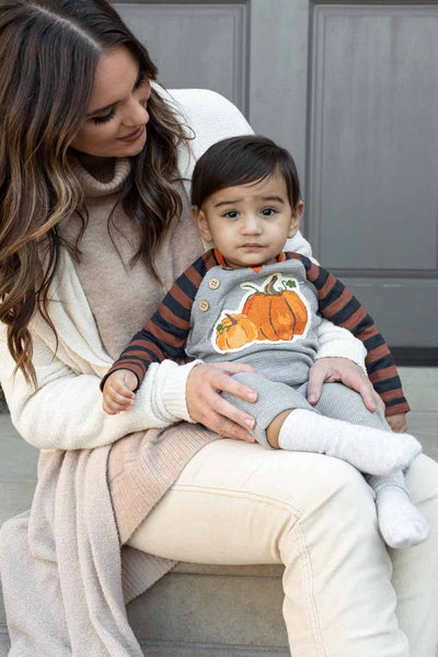 WAFFLE WEAVE BABY PUMPKIN BODYSUIT