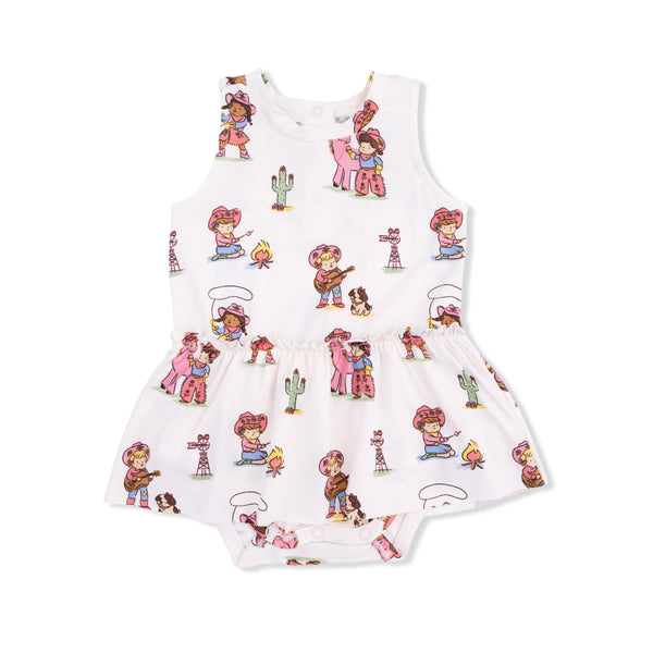 Vintage Cowgirls Bodysuit with Skirt