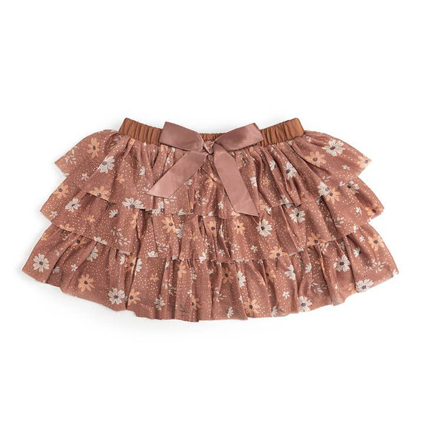 Ditsy Fall Floral Printed Tiered Tutu