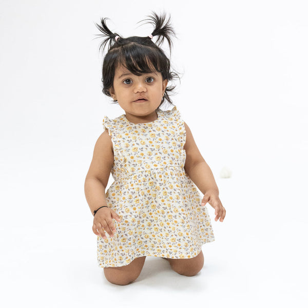 Yellow Country Roses - Ruffle Bubble Dress