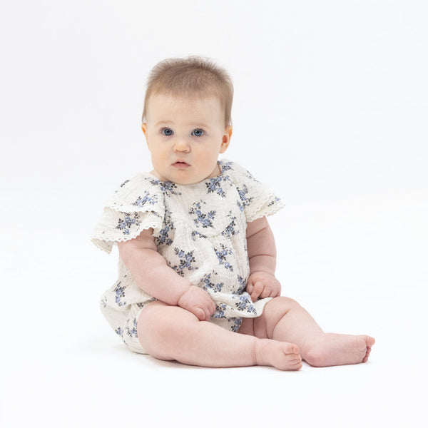 Belle Rosette Dot  V-Neck Bubble