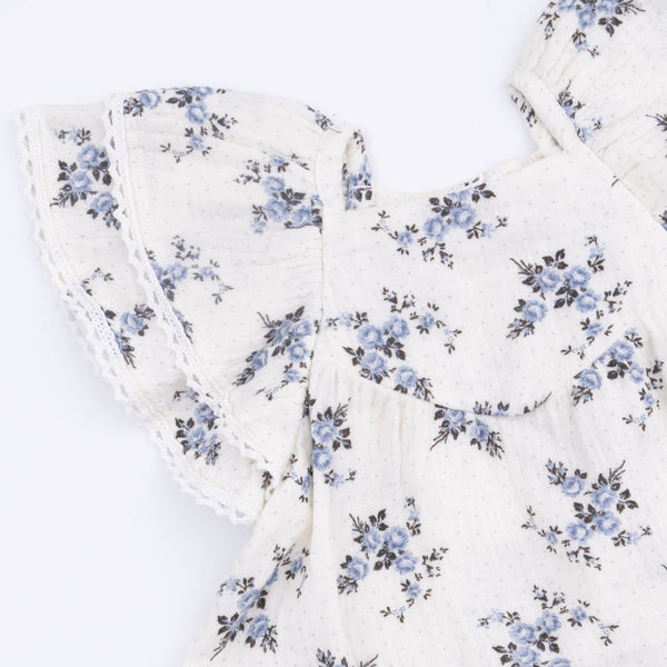Belle Rosette Dot  V-Neck Dress and Bloomer