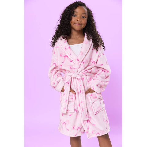 OMG Fleece Printed Bath - Robe Bow