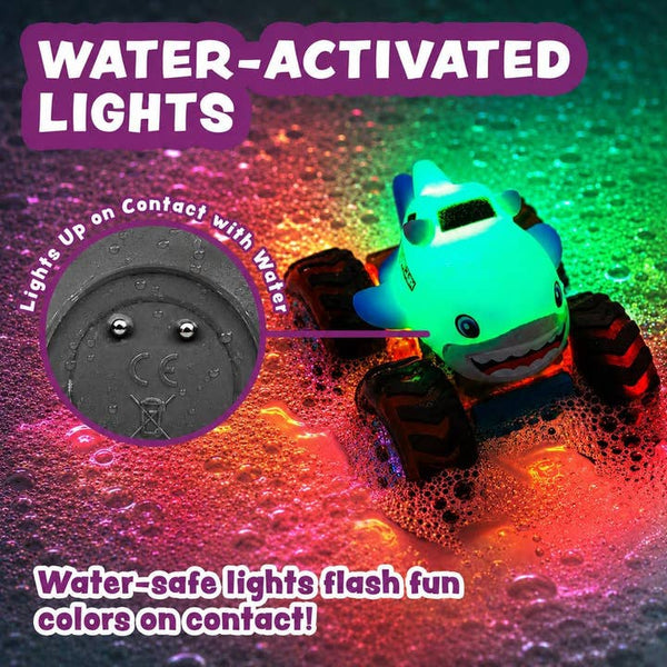Monster Trucks Light Up Bath Toys, 3 Pack, Shark, Sea Turtle & Pufferfish